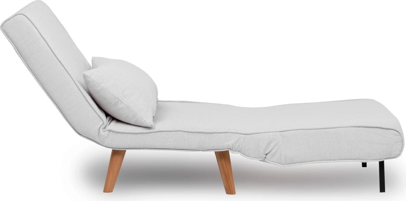 Krevat-karrige një vendi Atelier del Sofa, Folde Single, material teddy, e bardhë