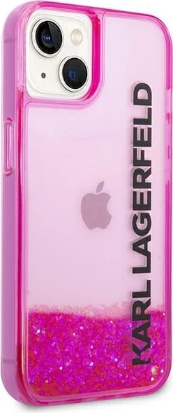 Mbështjellës Karl Lagerfeld KLHCP14MLCKVF për iPhone 14 Plus 6.7", Liquid Glitter Elong, Rozë