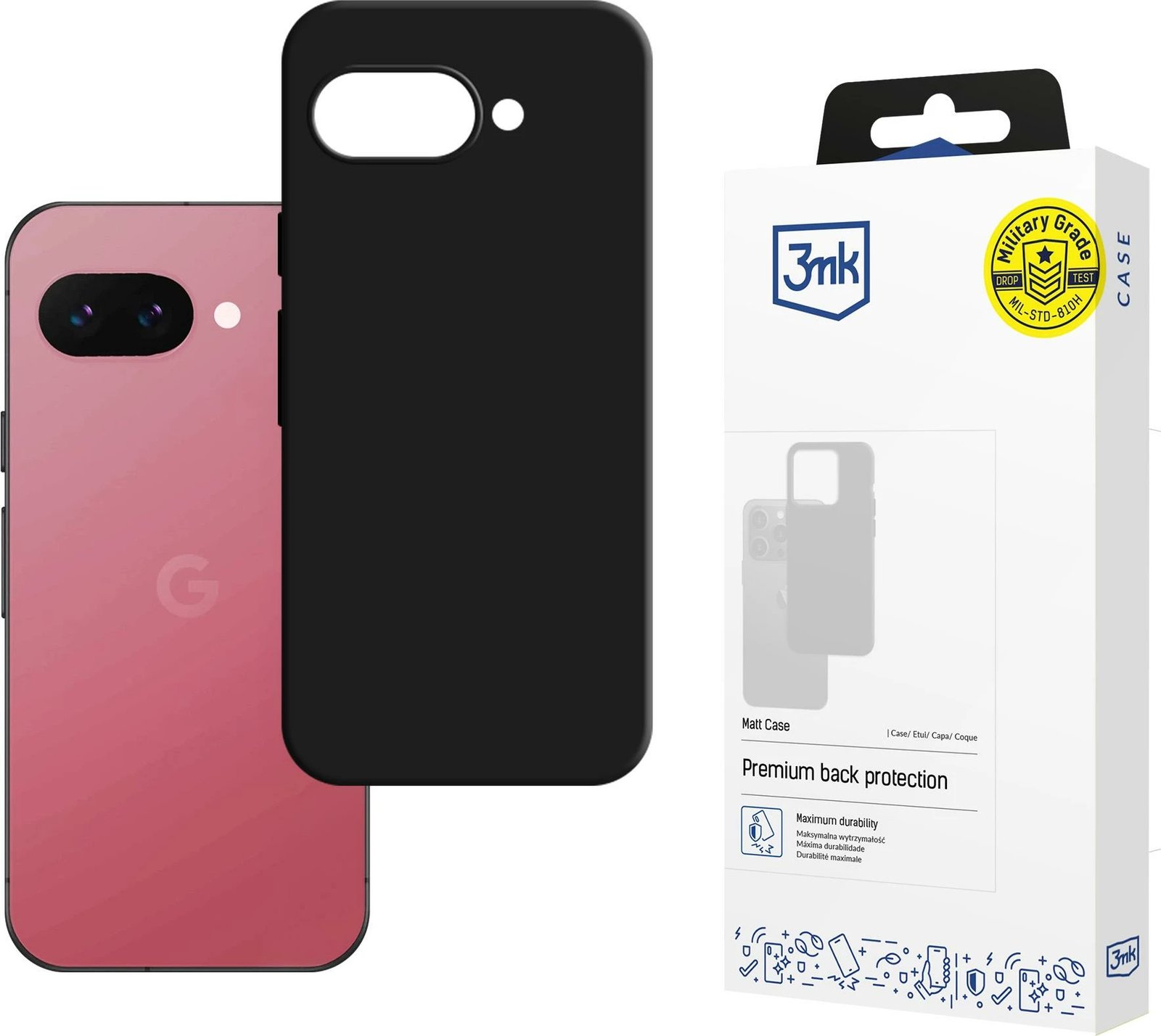 Mbështjellës 3mk Matt Case për Google Pixel 9A, i zi