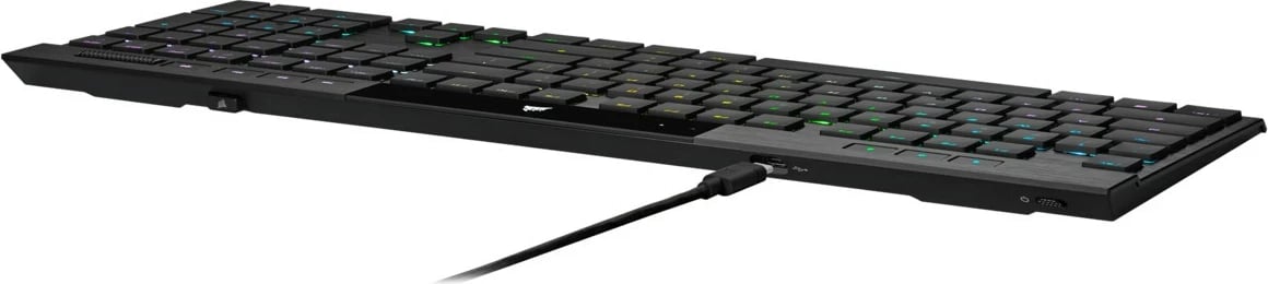Tastierë mekanike Corsair K100 RGB AIR, full-size, RGB, wireless/USB, gjermanisht, e zezë