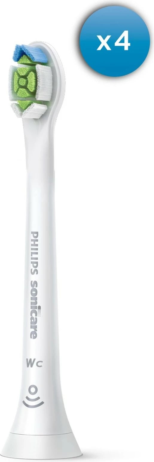 Koka furçe dhëmbësh Philips W2c Optimal White, 4 copë, e bardhë, kompakte