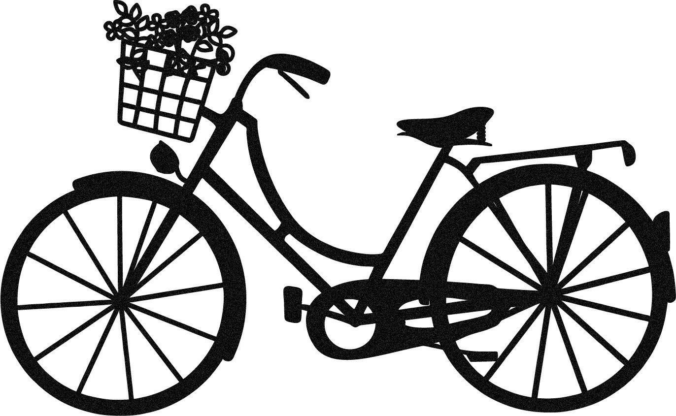 Aksesor dekorativ metalik për mur, biçikletë, Wallity, ngjyrë e zezë, 65x40cm