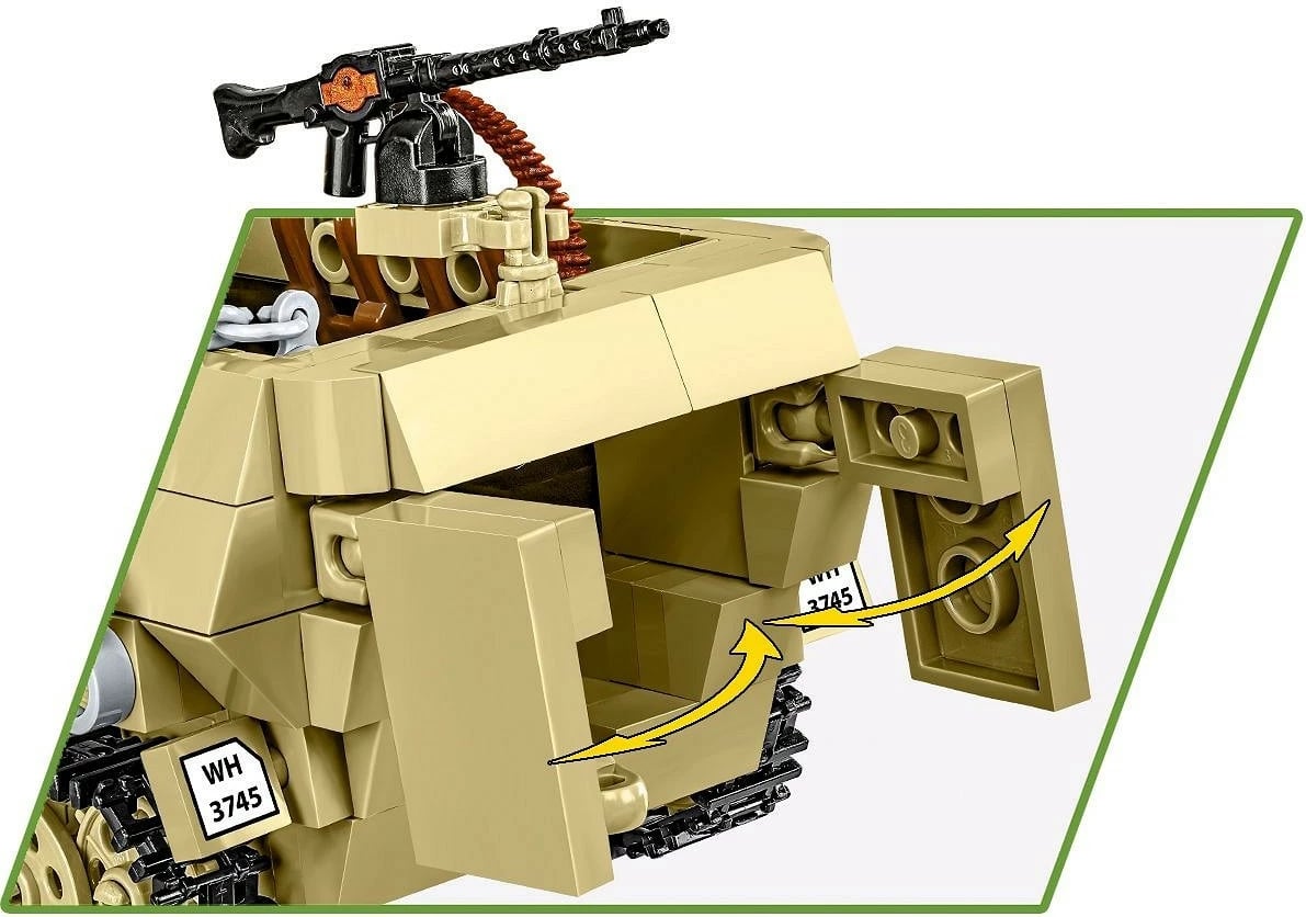 Set blloqesh Cobi Klocki Half-Track Sd.Kfz.251, 500 pjesë, me figurina, bezhë