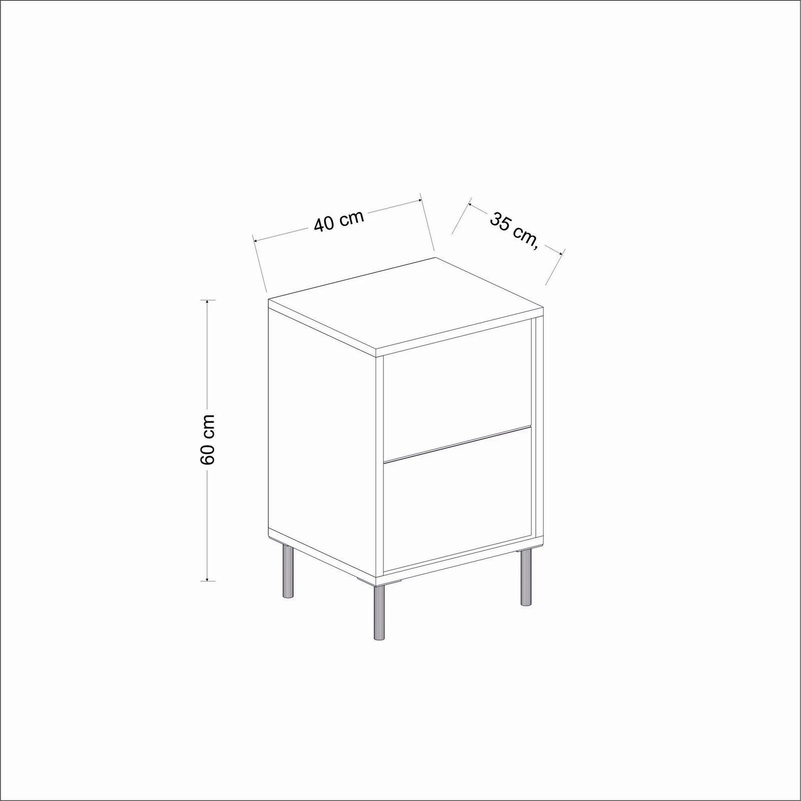 Komodinë Hanah Home, pamje mermeri, e bardhë