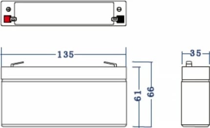 Bateri e rikarikueshme AGM VRLA, Green Cell, AGM39, 6V 7.2Ah, 151x34x94 mm