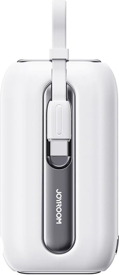 Powerbank Joyroom JR-L012, 10000mAh, 22.5W, me 2 kabllo të integruara USB-C dhe Lightning, Bardhë
