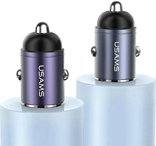 Karikues veture USAMS USA001368, 30W, 1xUSB + 1xUSB-C, Çelik