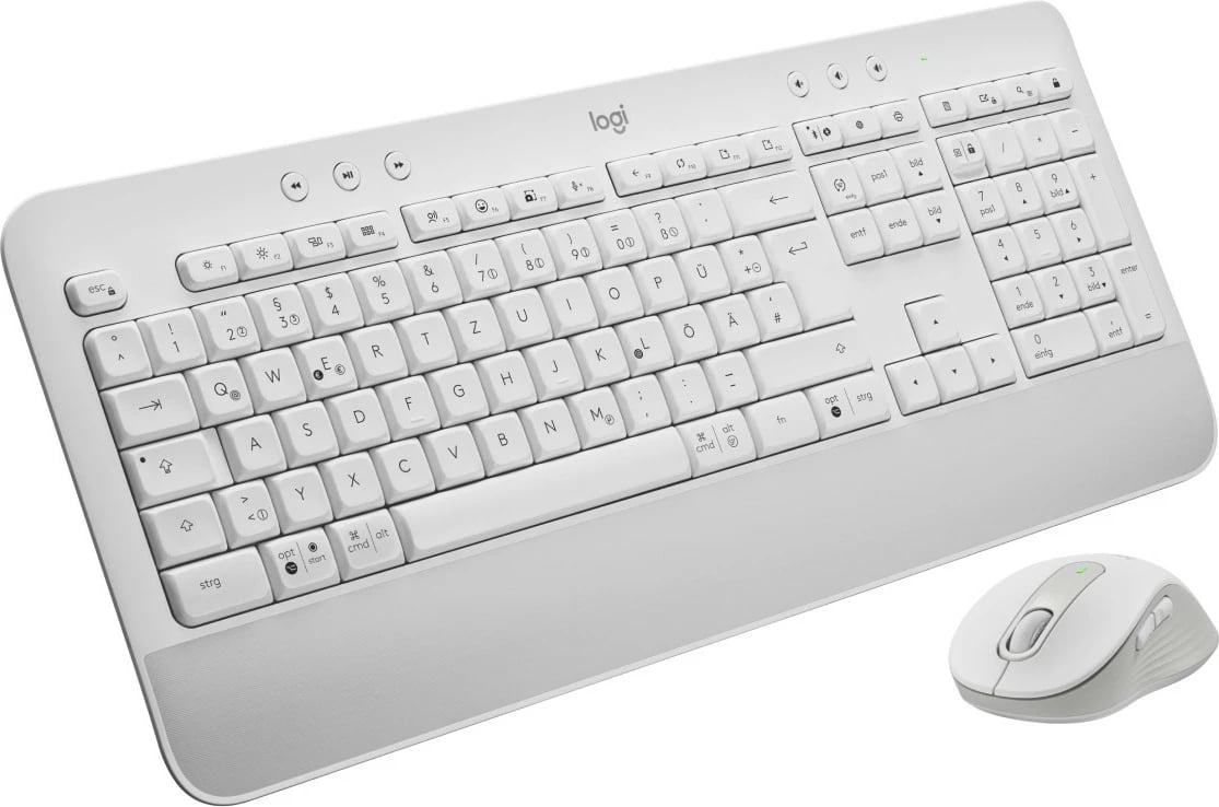 Kombo maus dhe tastierë Logitech Signature MK650, Pa tela, Bluetooth, Membranë, QWERTZ, Bardhë