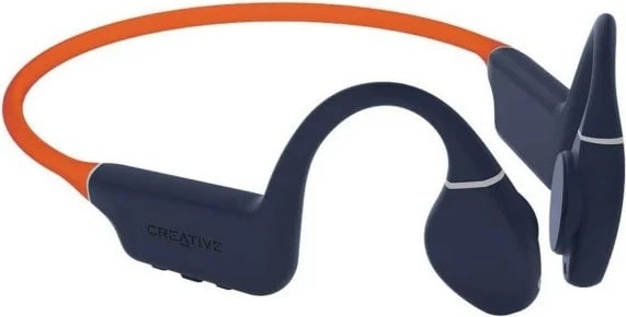 Kufje Creative Outlier Free Pro Plus, pa tela, MP3 Player 8GB, Bluetooth 5.3, Neck-wrap, Grafit-Portokalli