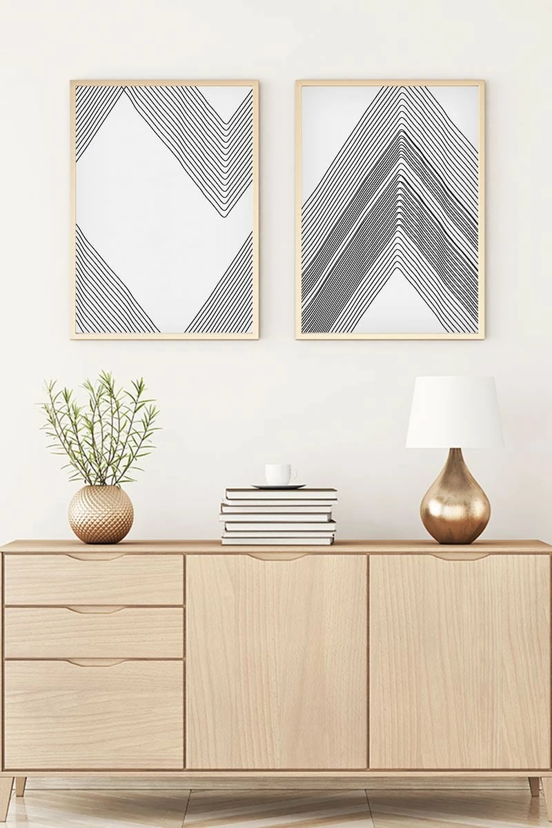 Pikturë dekorative me kornizë MDF (2 copë), Wallity, Huhu74, 30x40cm