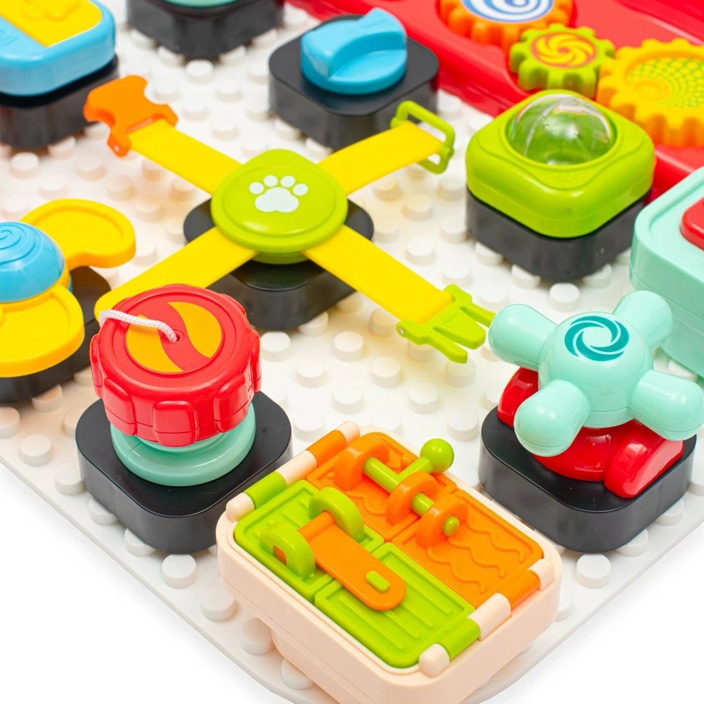 panel lojërash muzikor interaktiv, Baby Mix, 15 elemente, 35x33x5.5 cm, 2xAA, shumëngjyrësh