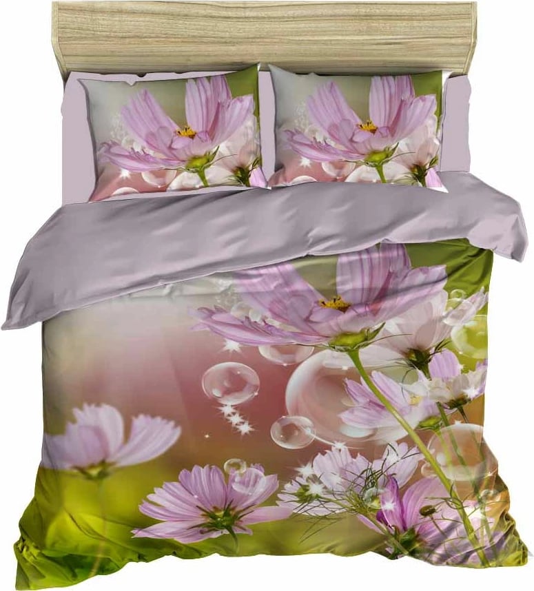 Set mbulesë për jorgan king size, L'essentiel, 114, jeshile/lejlë/ë bardhë, 3 pjesë