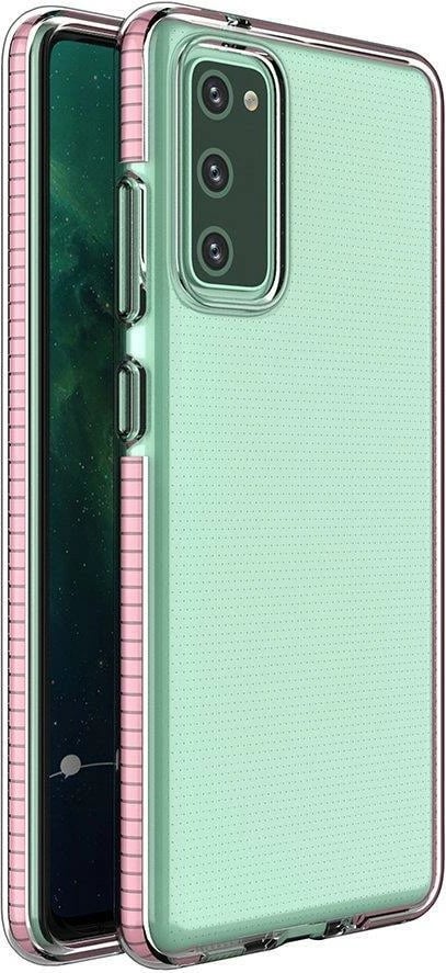 Mbështjellës Hurtel Spring Case për Samsung Galaxy A72, TPU, transparent me kornizë rozë