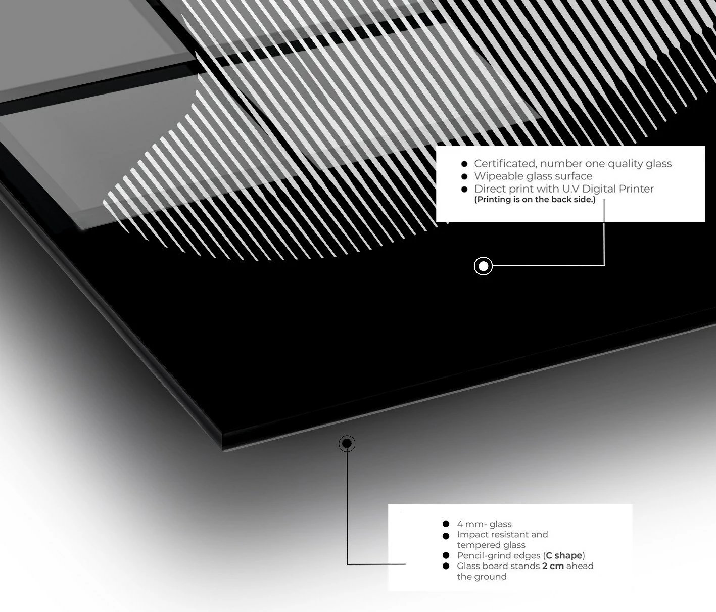 Pikturë dekorative prej xhami të temperuar, Wallity, CAM3758 - 70100