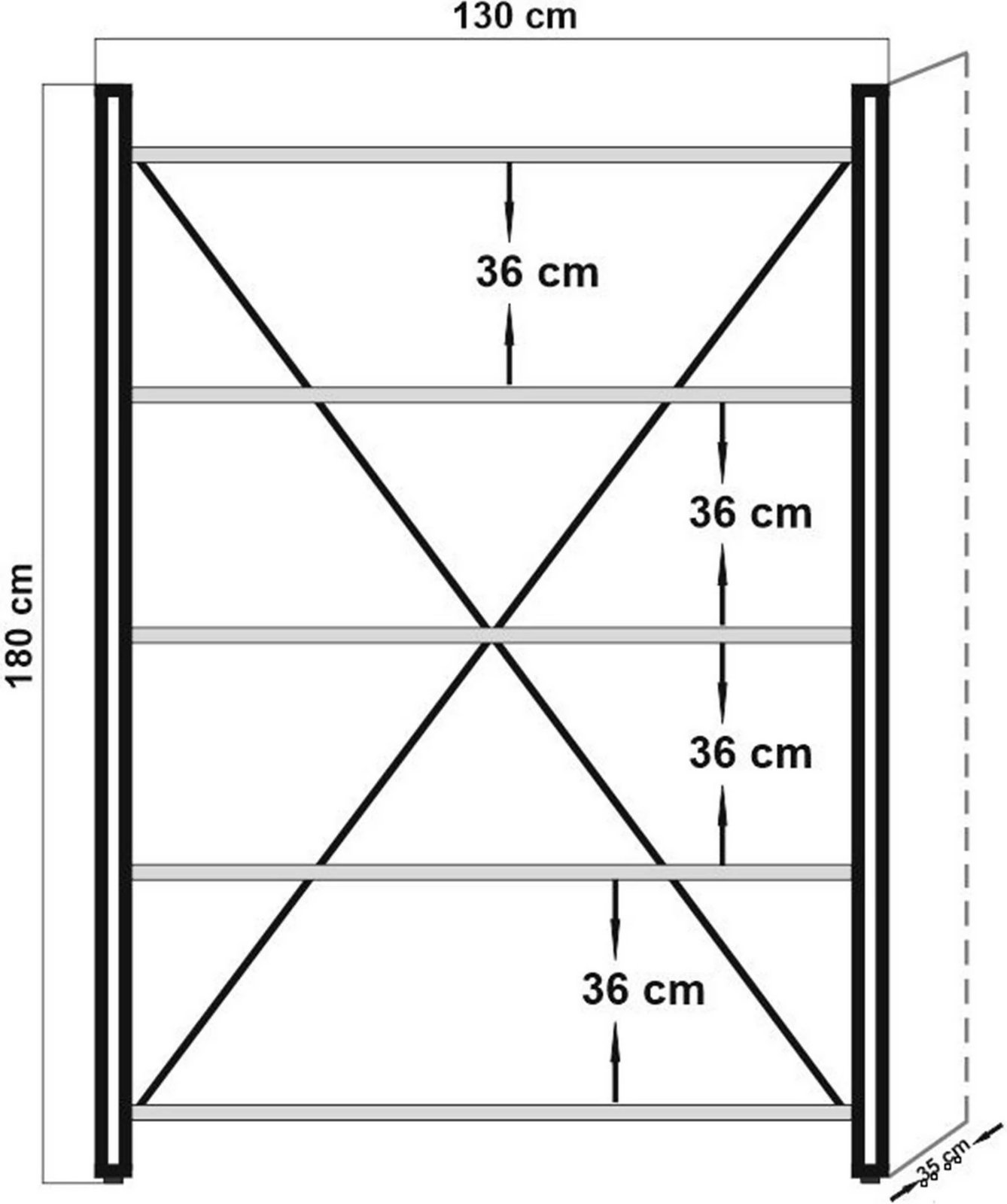 Raft librash Hanah Home, Cosmo Fix, ngjyrë Atlantic Pine dhe e zezë
