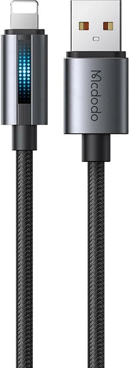 Kabllo Mcdodo CA-5660 USB-A në Lightning me dritë LED, 1.2m, e zezë