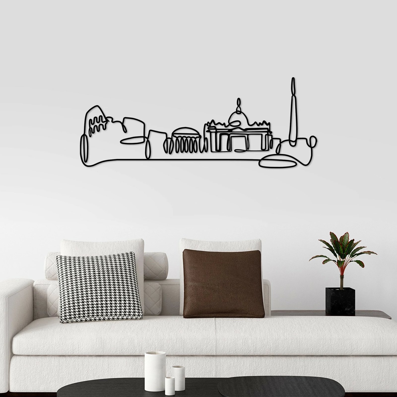 Aksesor dekorativ metalik për mur, Wallity, City