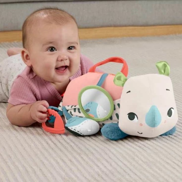 Lodër pelushi Fisher Price Planet Friends Rhinoceros HYR55, shumëngjyrëshe