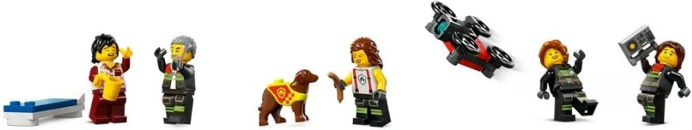 Set LEGO City stacion zjarri me kamion 60414, 843 pjesë, për fëmijë, plastikë