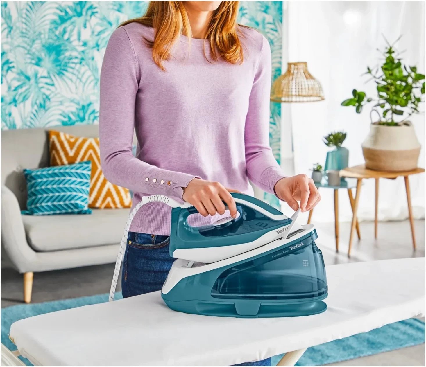 Hekur me avull Tefal SV6131, 2200W, rezervuar 1700ml, blu