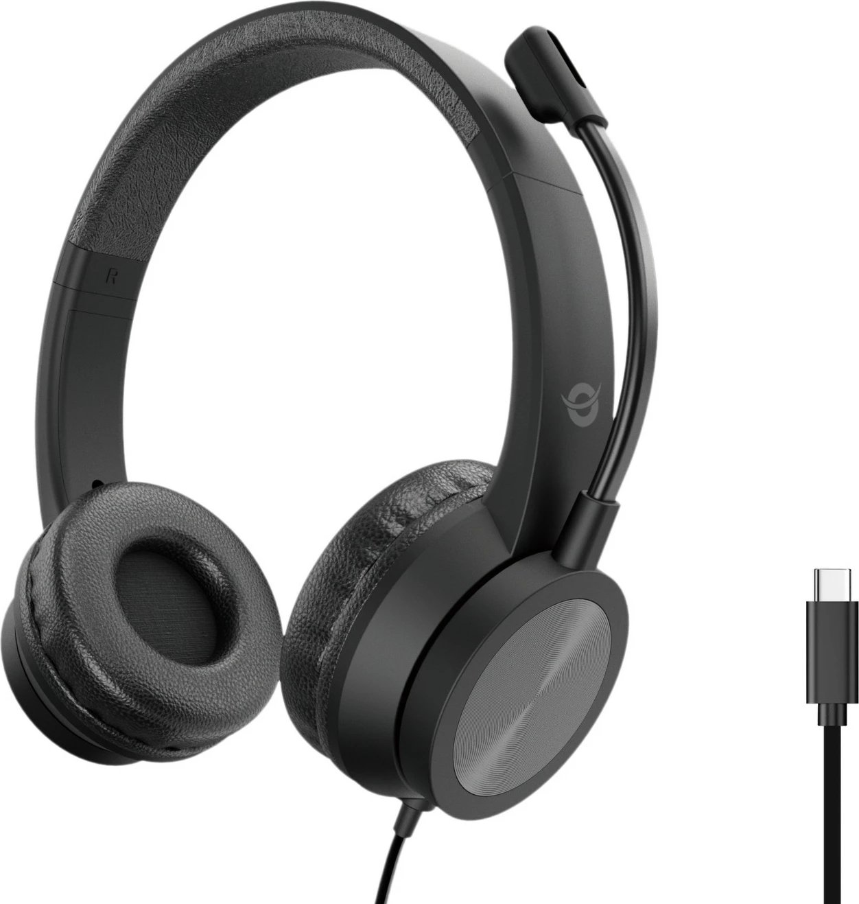 Kufje Conceptronic USB-C, mikrofon, stereo, 2m, e zezë Kufje Conceptronic USB-C, mikrofon, stereo, 2m, e zezë