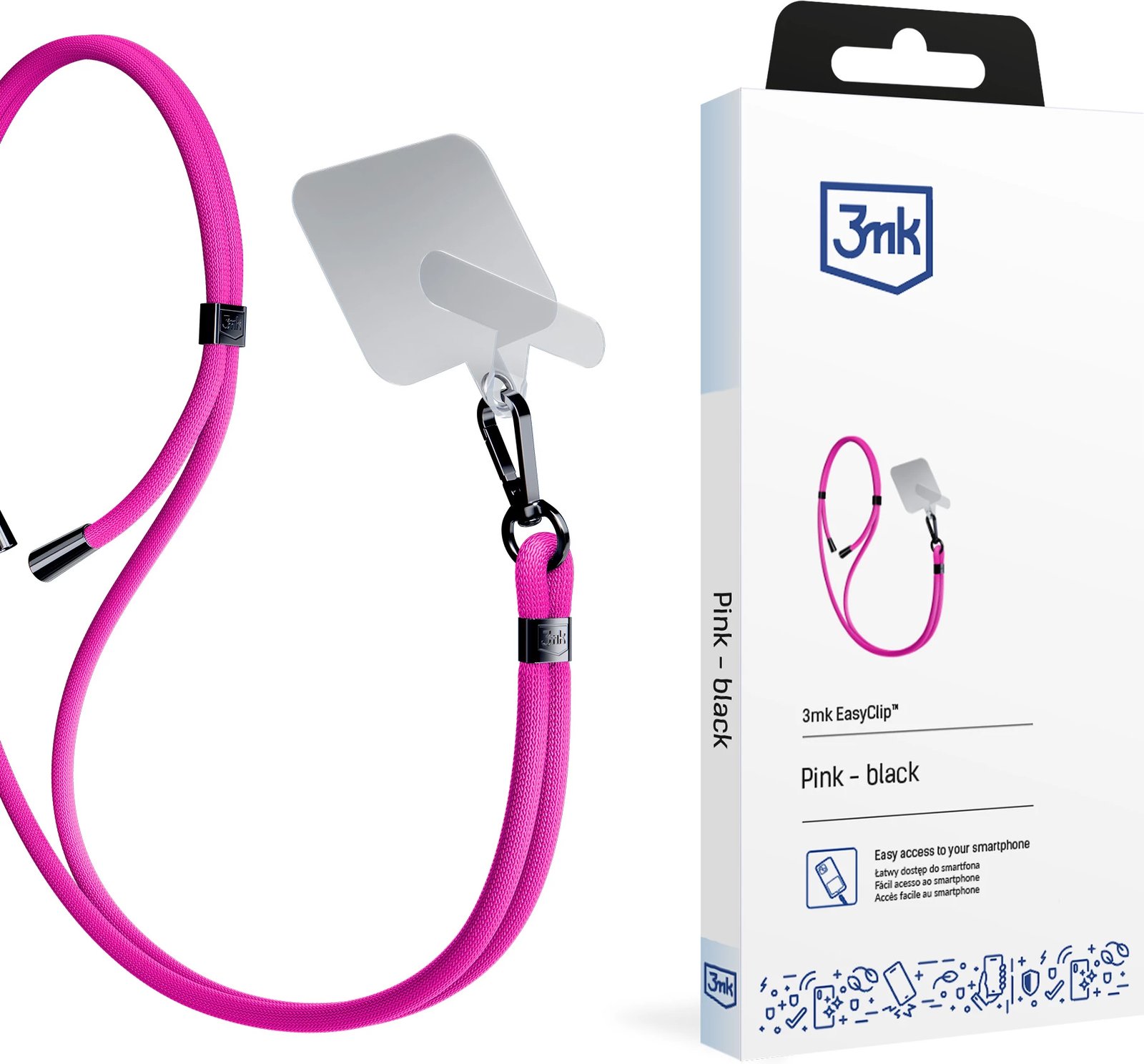 Litar për celular 3mk EasyClip, rozë