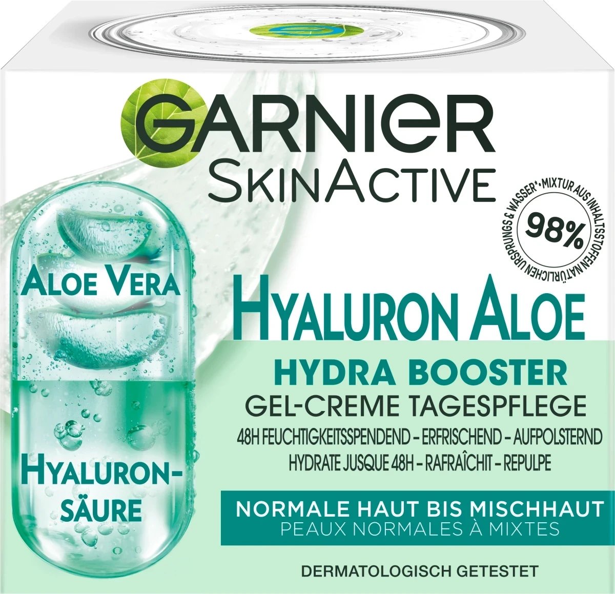 Krem për fytyrë Garnier PureActive Hyaluronic Aloe, 50 m