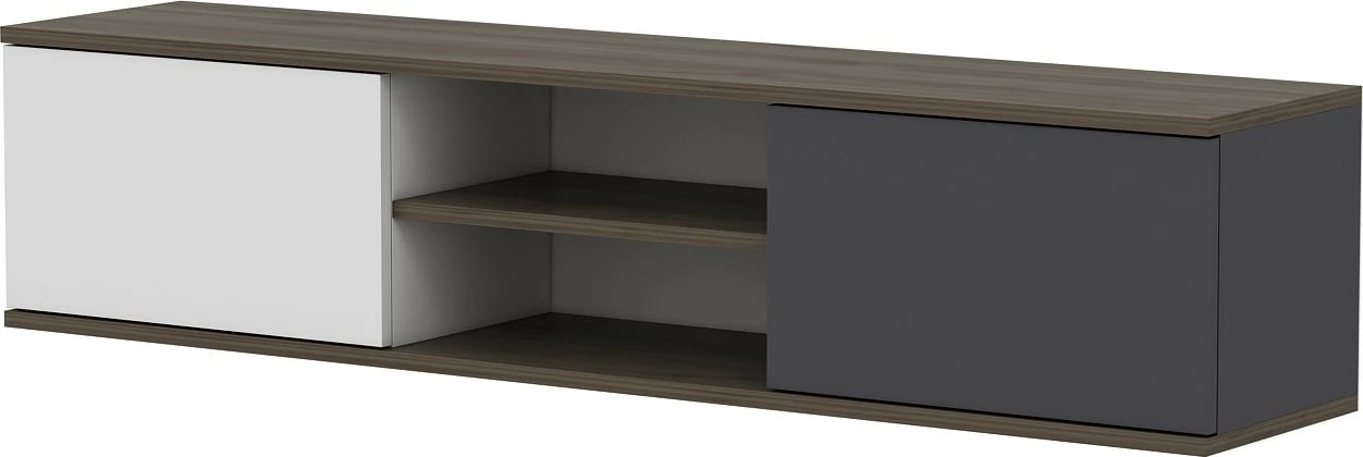 Komodë TV Hanah Home, Ayze, antracit, arr, e bardhë, 160x33.2x32cm
