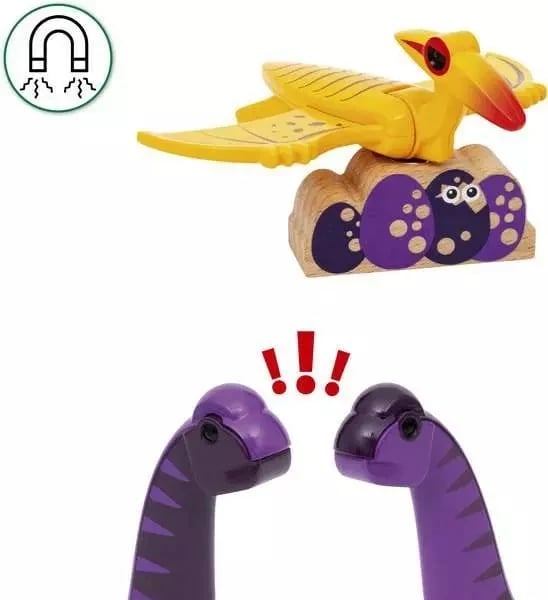 Set aventurë dinosaurësh Ravensburger BRIO, dru, për fëmijë