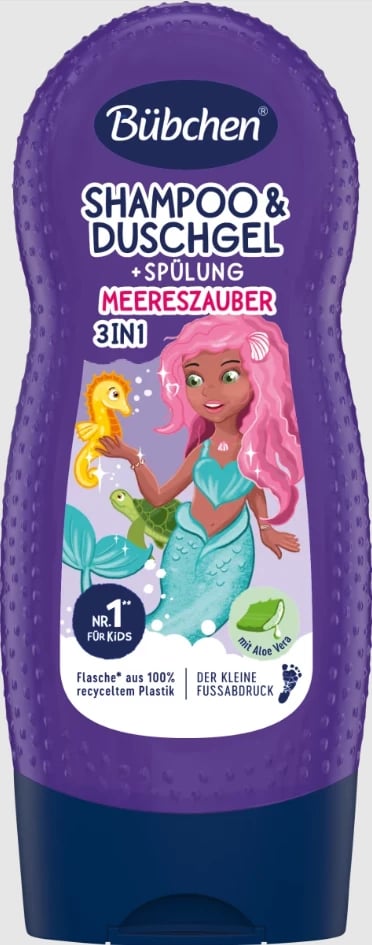 Xhel dushi, shampon dhe balsam për bebe Bubchen 3në1 "Magjia e detit", 230 ml