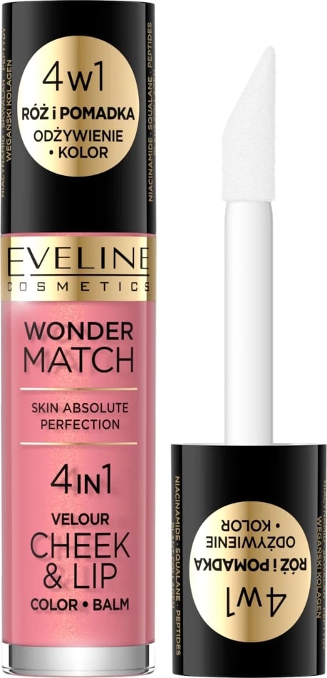 Buzëkuq dhe blush krem Eveline Cosmetics Wonder Match Velour Cheek & Lip 03 për femra, 4.5ml