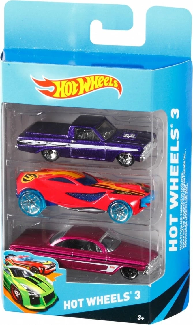 Set veturash lodër Hot Wheels K5904, 3 copë, ngjyra të përziera Set veturash lodër Hot Wheels K5904, 3 copë, ngjyra të përziera