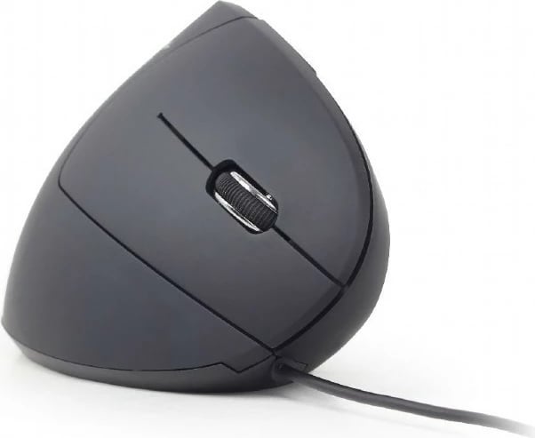 Maus ergonomik Gembird MUS-ERGO-01, me 6 butona, i zi, me kabllo