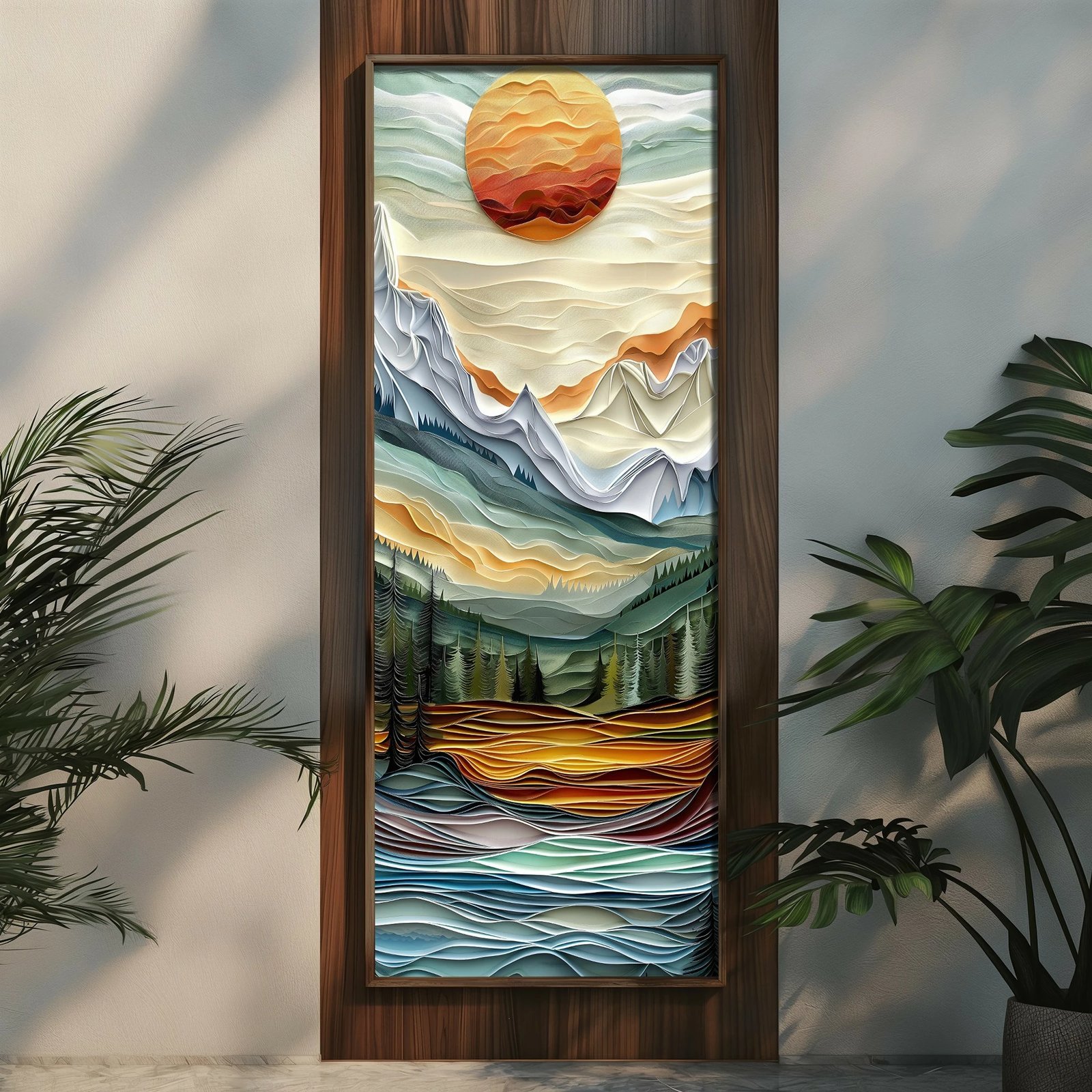 Pikturë dekorative me kornizë MDF, shumëngjyrëshe, Wallity, LONG001-S/120-40, 40x120cm