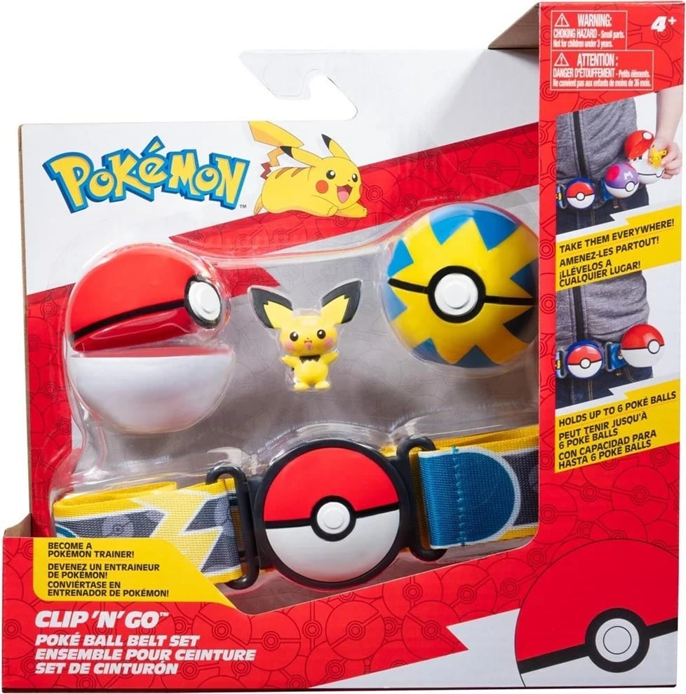 Set lodrash koleksionuese Pokemon Clip 'n' Go Poke Ball Belt, Jazwares, PKW3643