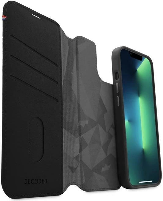 Mbështjellës Decoded Detachable Wallet për iPhone 14 Plus, lëkurë, MagSafe, i zi