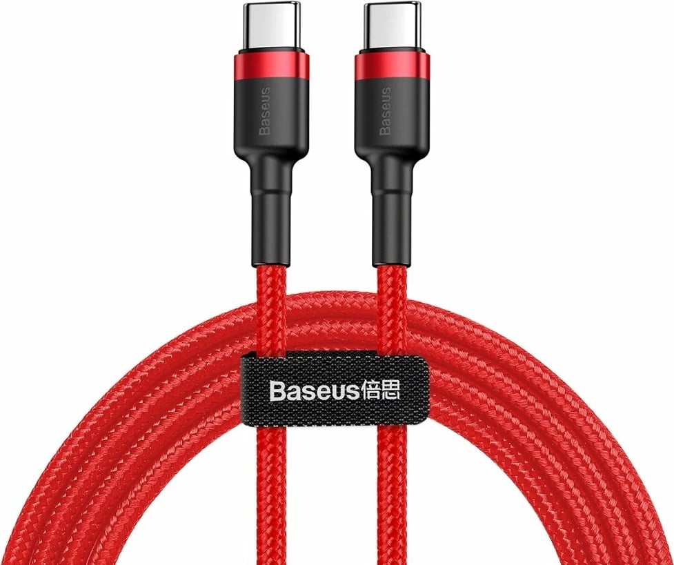 Kabllo USB-C në USB-C Baseus CATKLF-H09, 2m, 60W, e kuqe