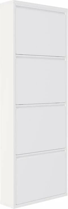 Dollap këpucësh metalik, 4 pjesë, ngjyrë e bardhë, Skye Decor