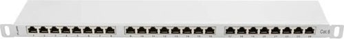 Patch panel Lanberg PPS6-0024-S, 24 porta, Cat.6, 0.5U, gri