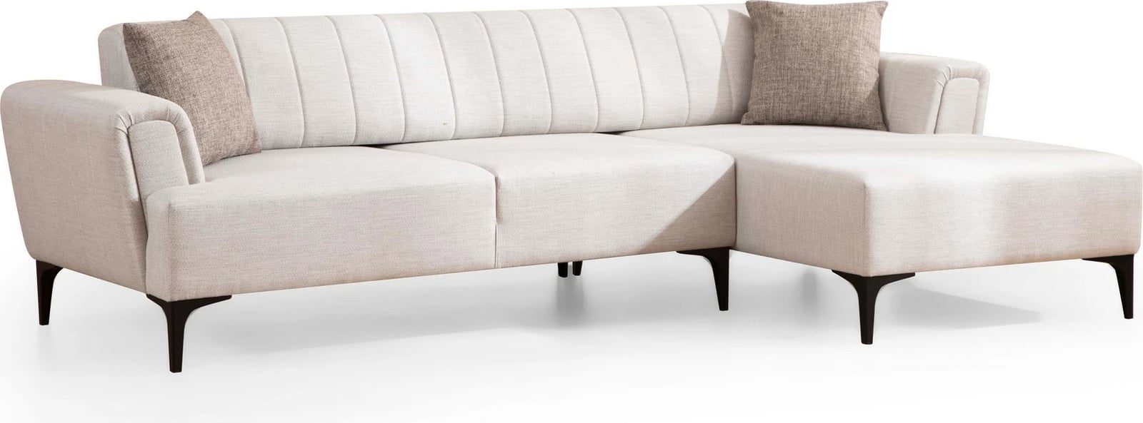 Kënd divan-krevat Hamlet, ngjyrë ecru, këndi djathtë