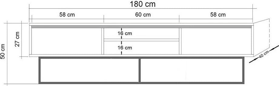 Set mobiljesh për dhomë dite Skye Decor, Laxus Takım 8, ngjyrë arre dhe e zezë