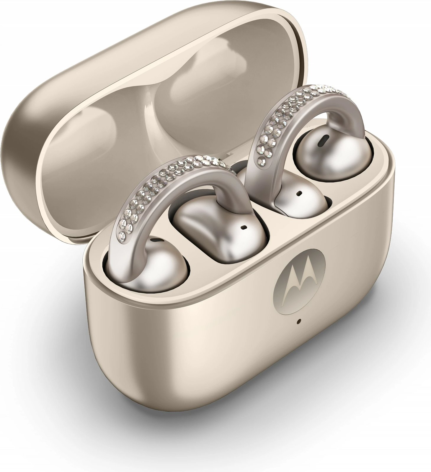 Kufje Motorola Moto Buds Loop by Swarovski, wireless, ANC, Dolby Atmos, beige
