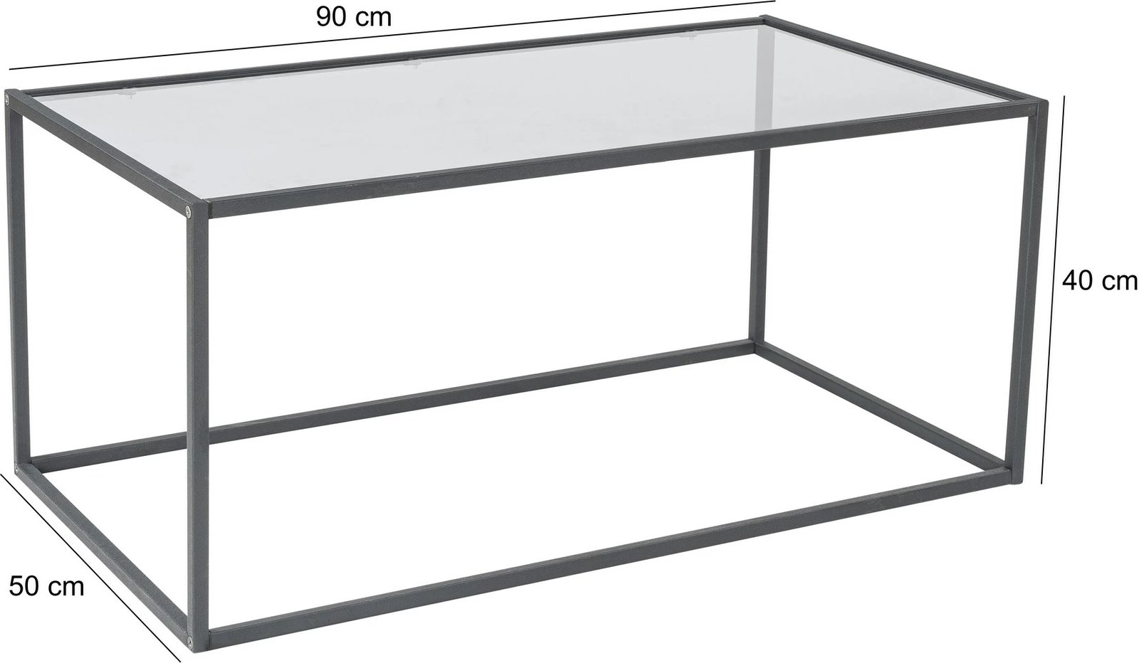 Tavolinë kafeje Hanah Home, Lizbon, xham i tymosur