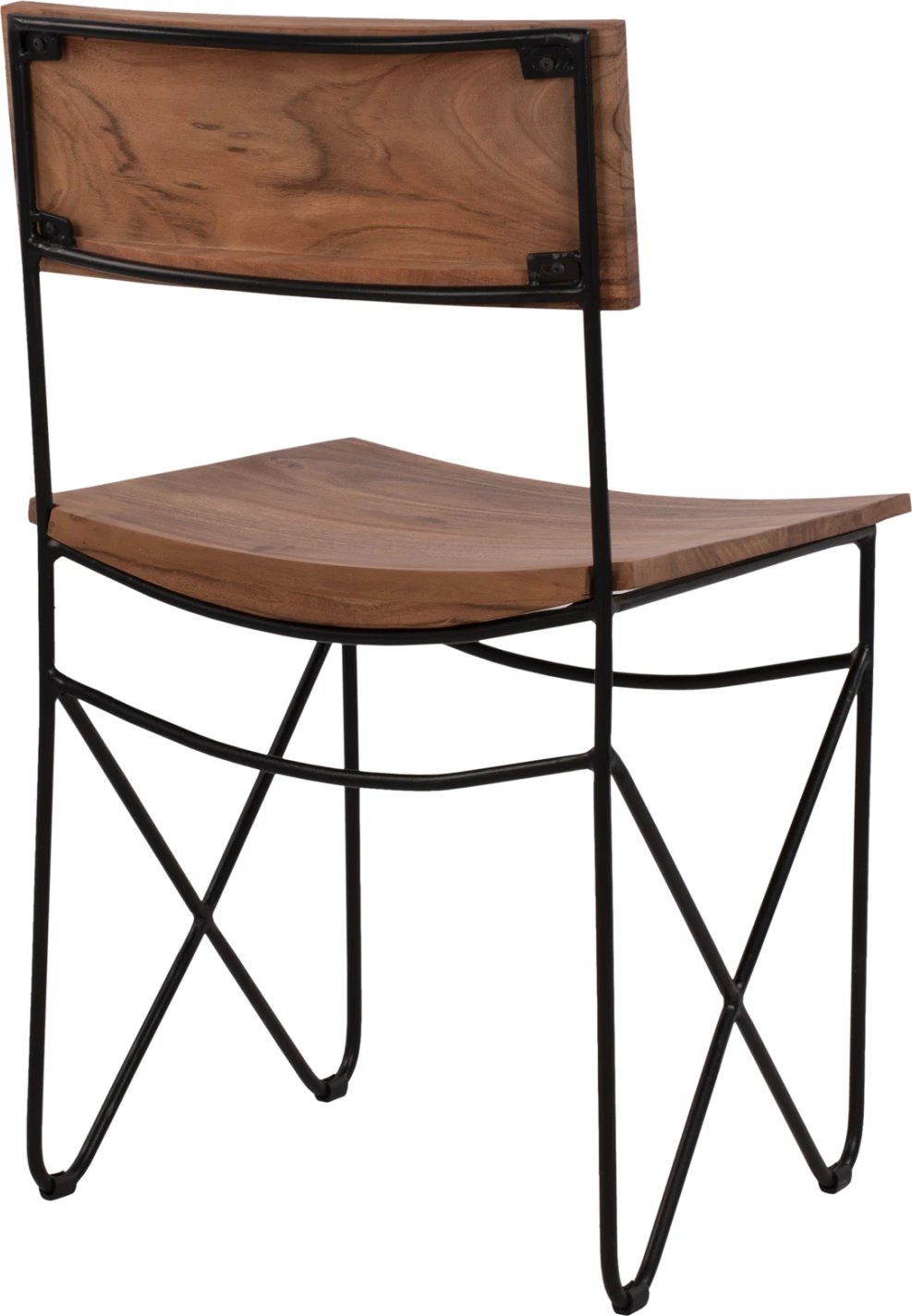 Karrige prej druri të ngurtë akacie dhe metali, ngjyrë natyrale, 46x51x84 cm, FH8180.11