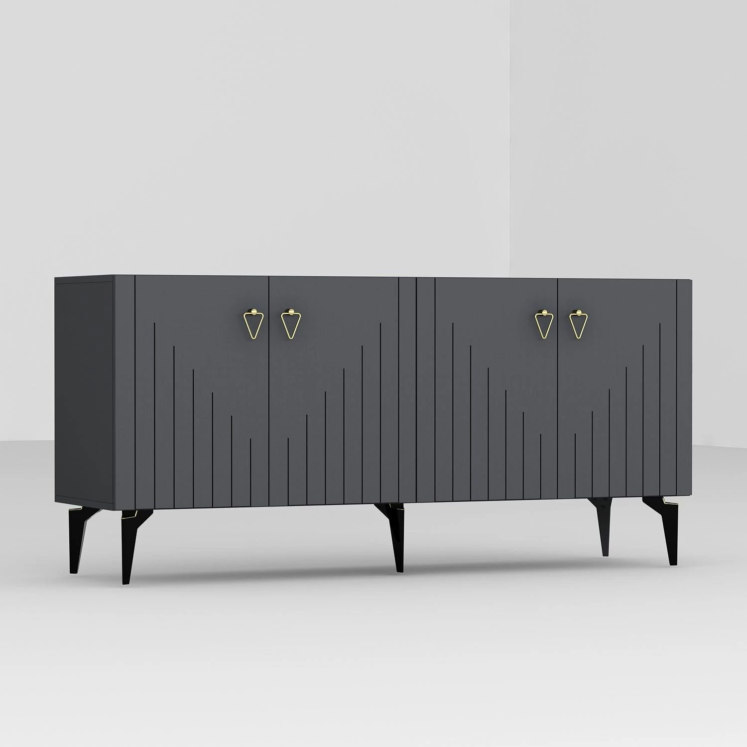 Konsolë Skye Decor, anthracite, gold, Meda