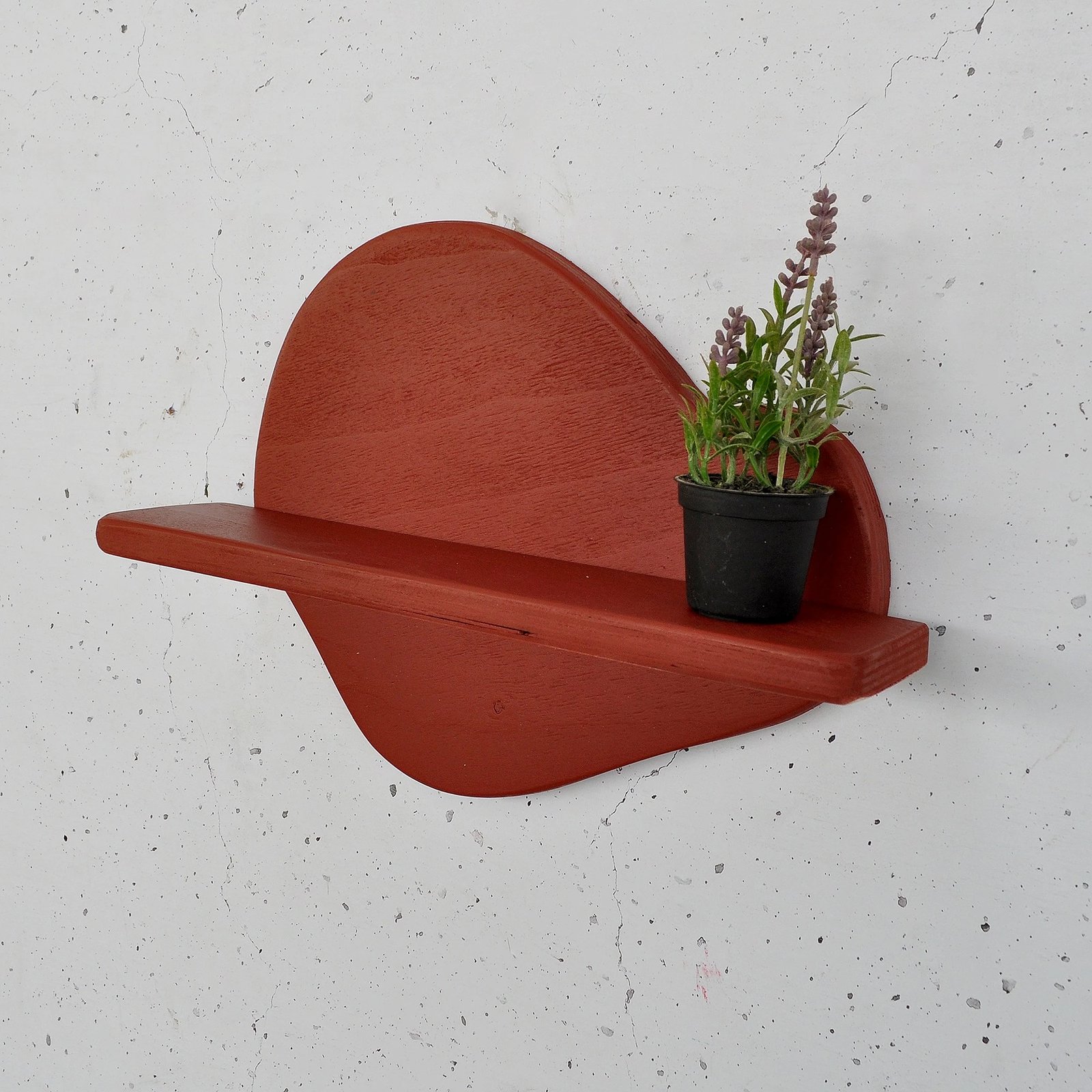 Raft dekorativ prej druri për mur, ngjyrë portokalli, Skye Decor, Meh225