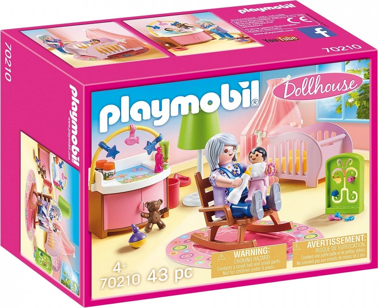 Set lodrash Playmobil Dollhouse 70210, 43 pjesë, Dhomë fëmijësh