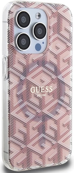 Mbështjellës Guess IML GCube MagSafe për iPhone 15 Pro, Rozë Mbështjellës Guess IML GCube MagSafe për iPhone 15 Pro, Rozë