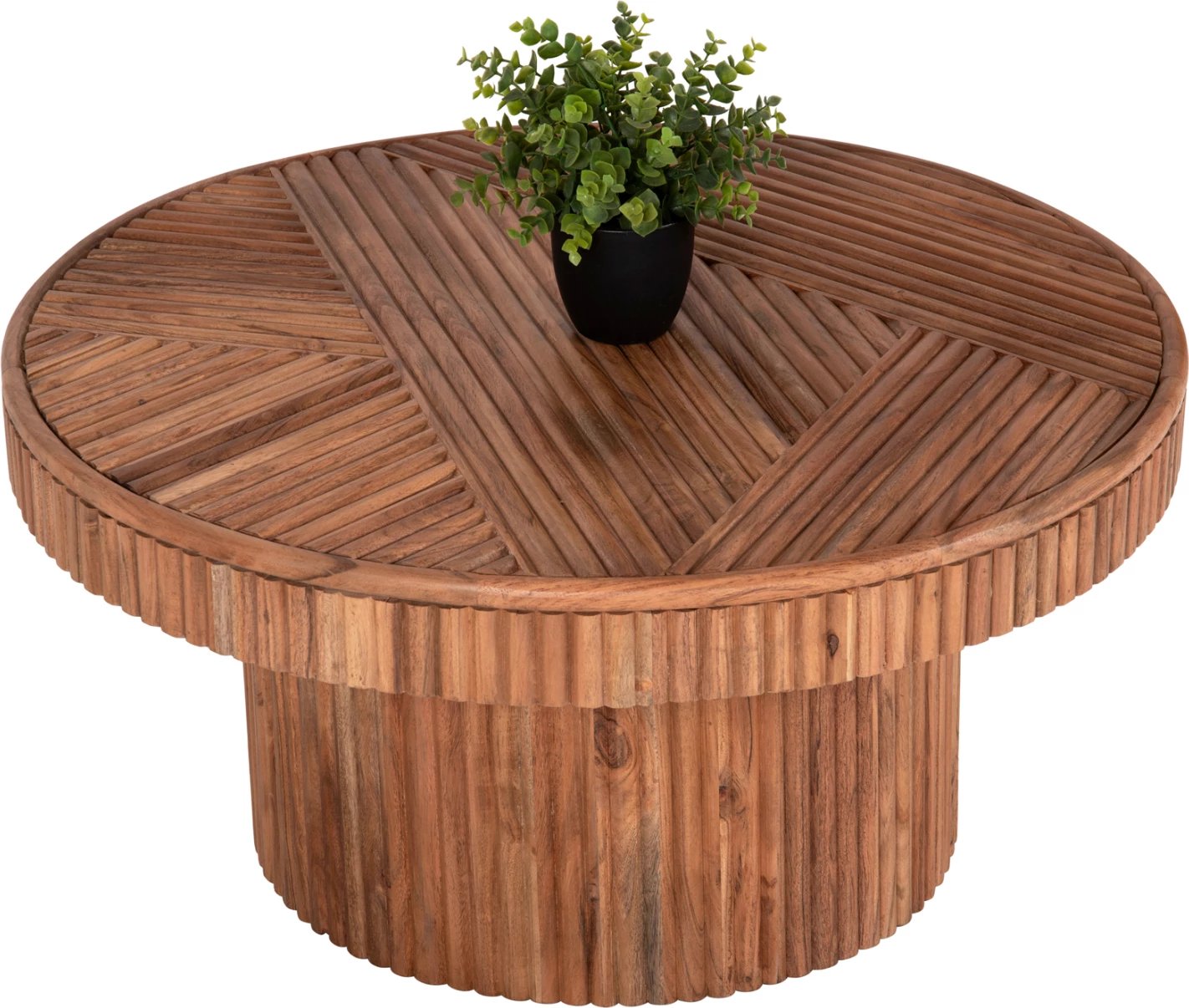 Tavolinë kafeje rrethore RANNE, dru akacie, ngjyrë natyrale, Φ80x38H cm