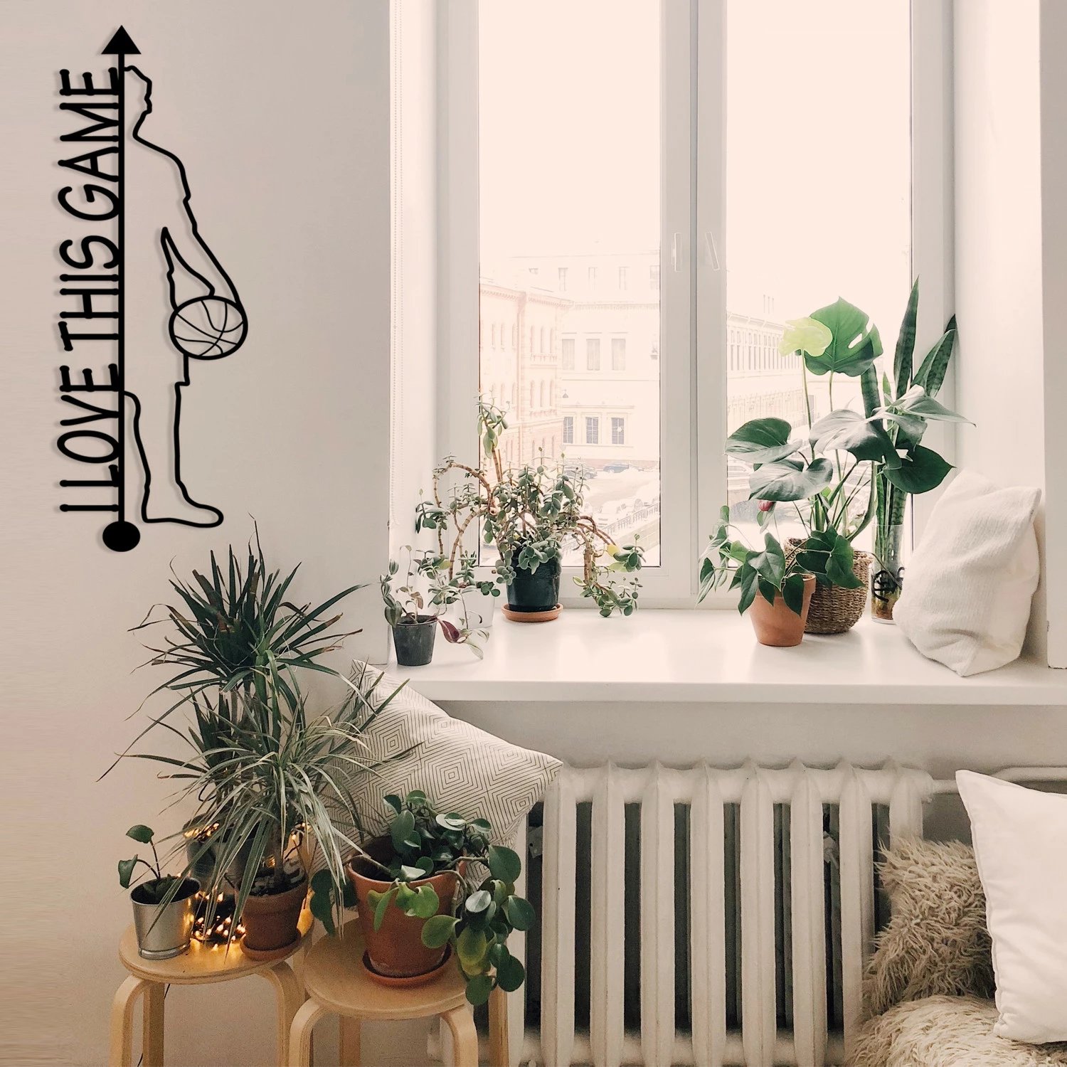 Aksesor dekorativ metalik për mur, Wallity Piccolo, i zi, 25x69cm